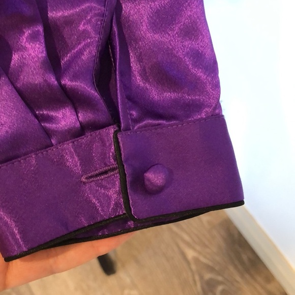 Victoria’s Secret purple with black beaded design long sleeve top pullover M - Picture 3 of 14